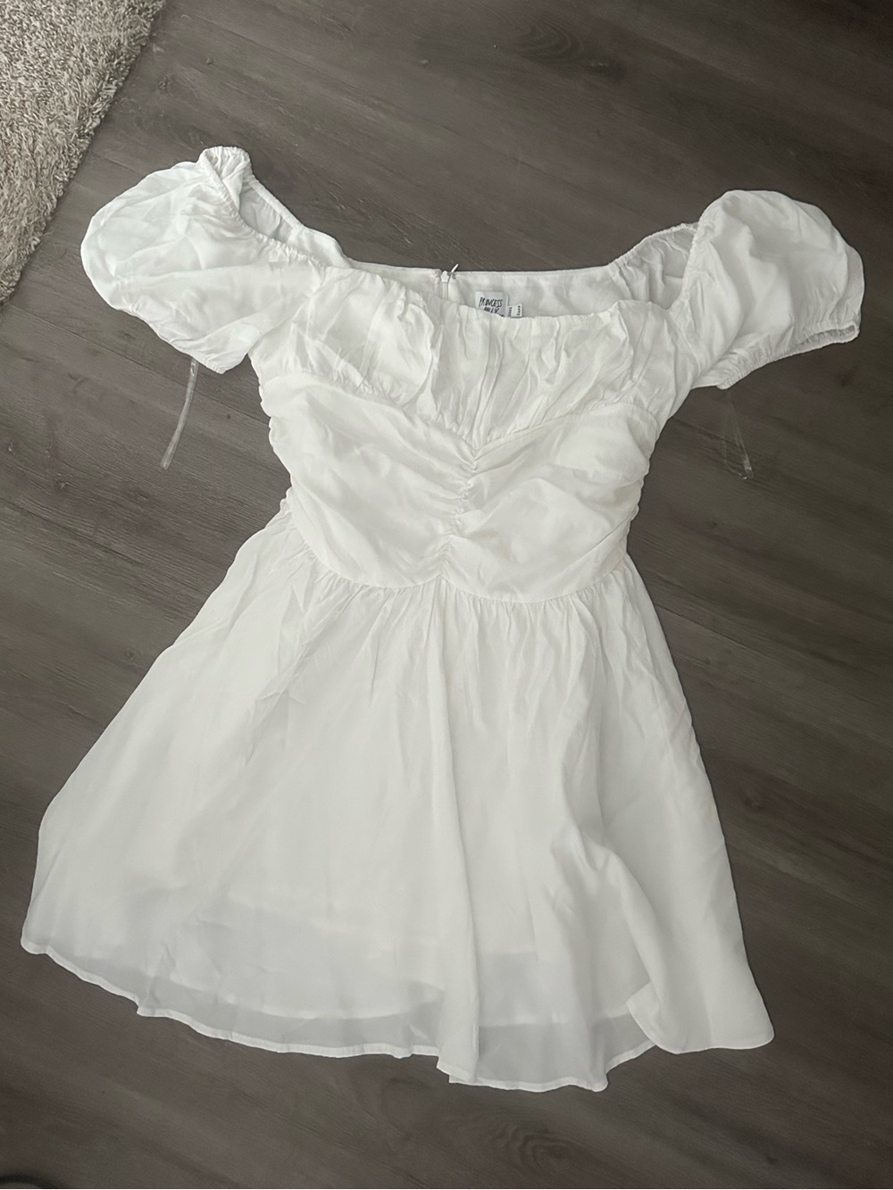 Princess Polly White Puff-Sleeve Mini Dress